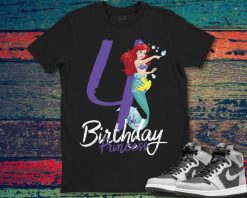 Little Mermaid Ariel 4th Birthday Princess Disney Unisex Gift T-Shirt