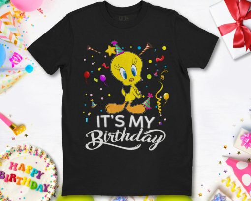 Looney Tunes Tweety Bird Its My Birthday Unisex Gift T-Shirt