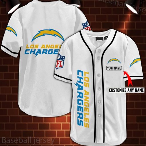 Los Angeles Chargers Nfl 3d Digital Printed Personalized Logo Baseball Jersey