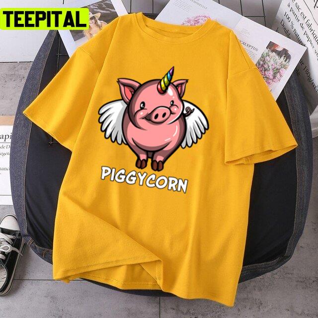 Lovely Piggycorn Pig Unicorn Design Unisex T-Shirt