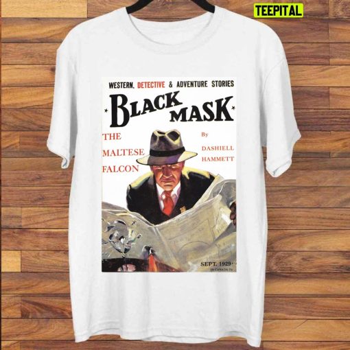 Maltese Falcon Pulp Art Detective Black Mask Vintage Unisex T-Shirt