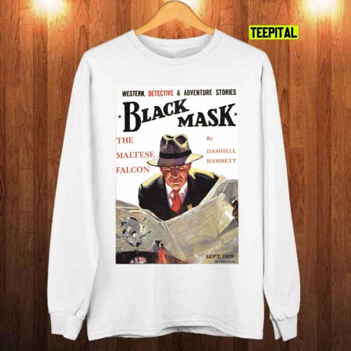 Maltese Falcon Pulp Art Detective Black Mask Vintage Unisex T-Shirt