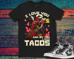 Marvel Deadpool Cupid Love For Tacos Graphic Unisex Gift T-Shirt