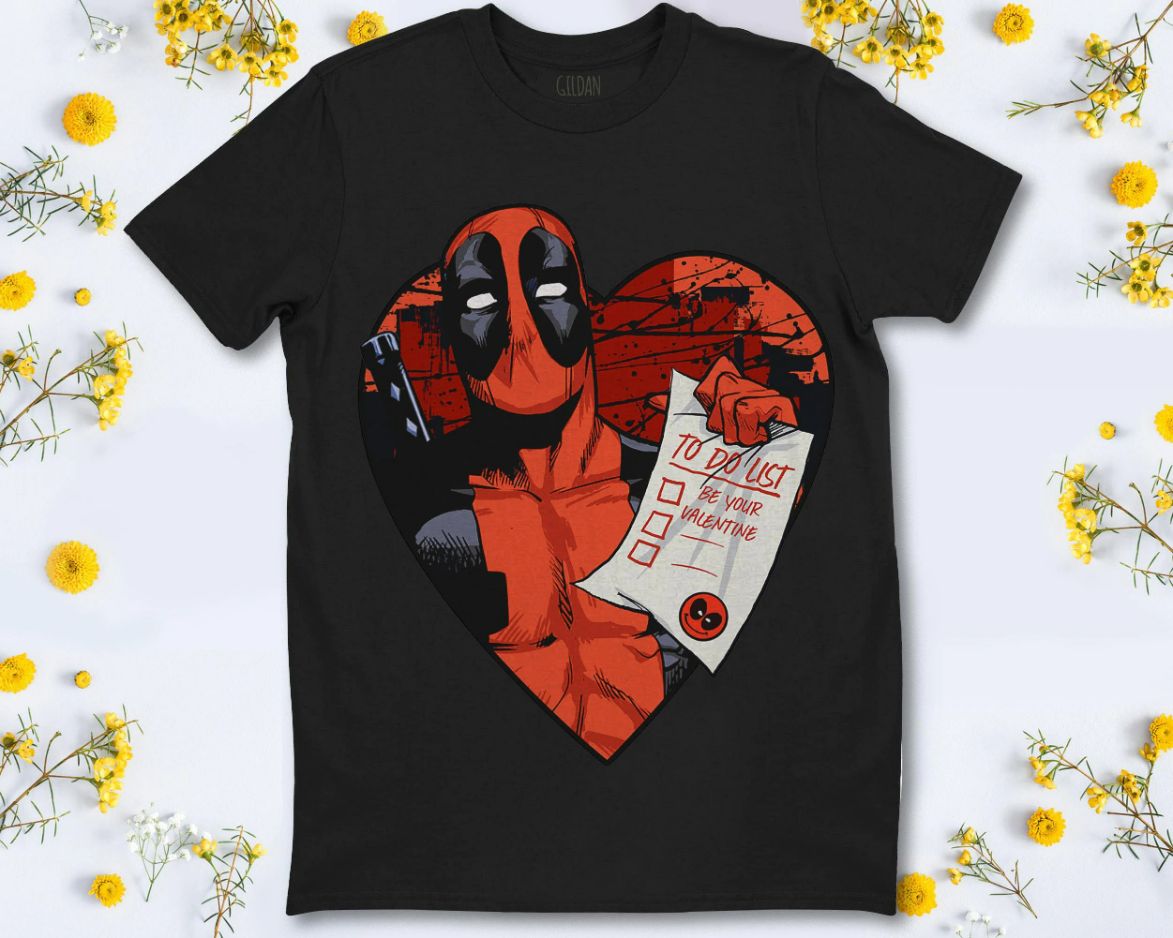 Marvel Deadpool Funny Valentine To Do List T-Shirt