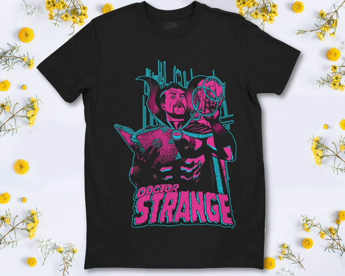 Marvel Doctor Strange Retro Colorful Spell Portrait T-Shirt