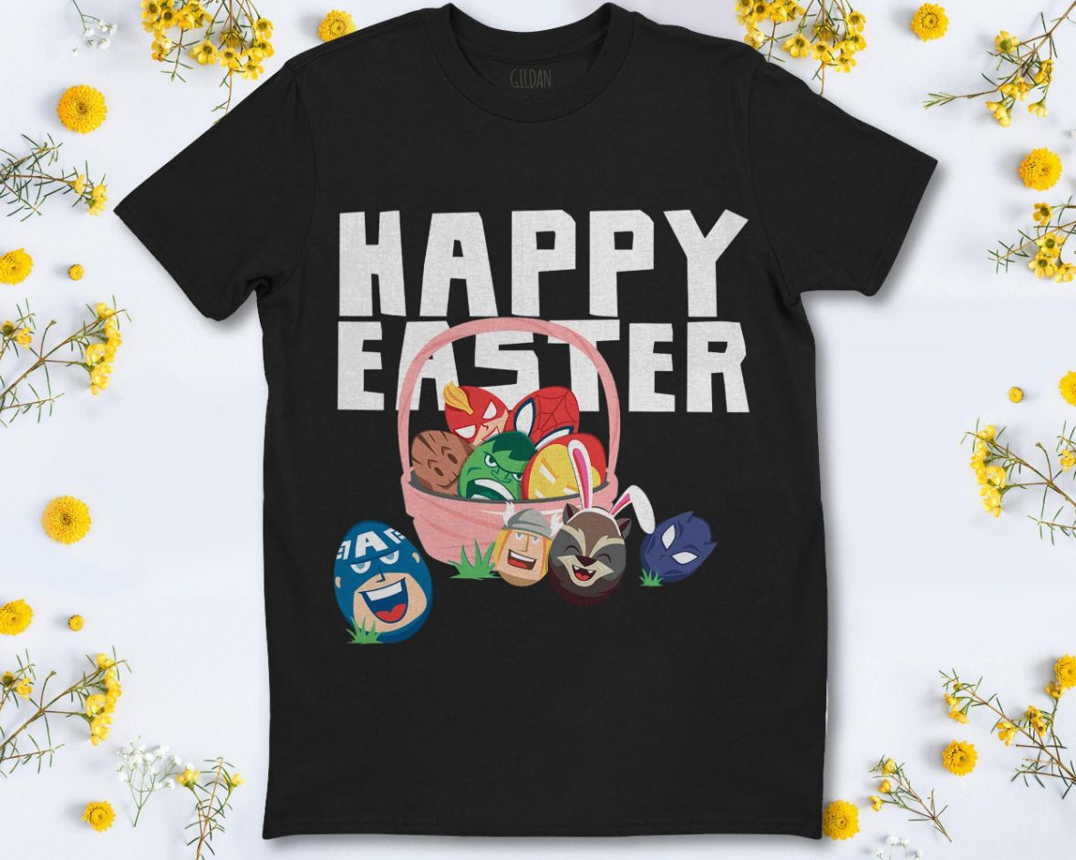 Marvel Easter Avengers Eggs Happy Easter Basket T-Shirt
