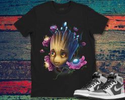 Marvel Guardians Of The Galaxy Groot Flowers Graphic Unisex Gift T-Shirt