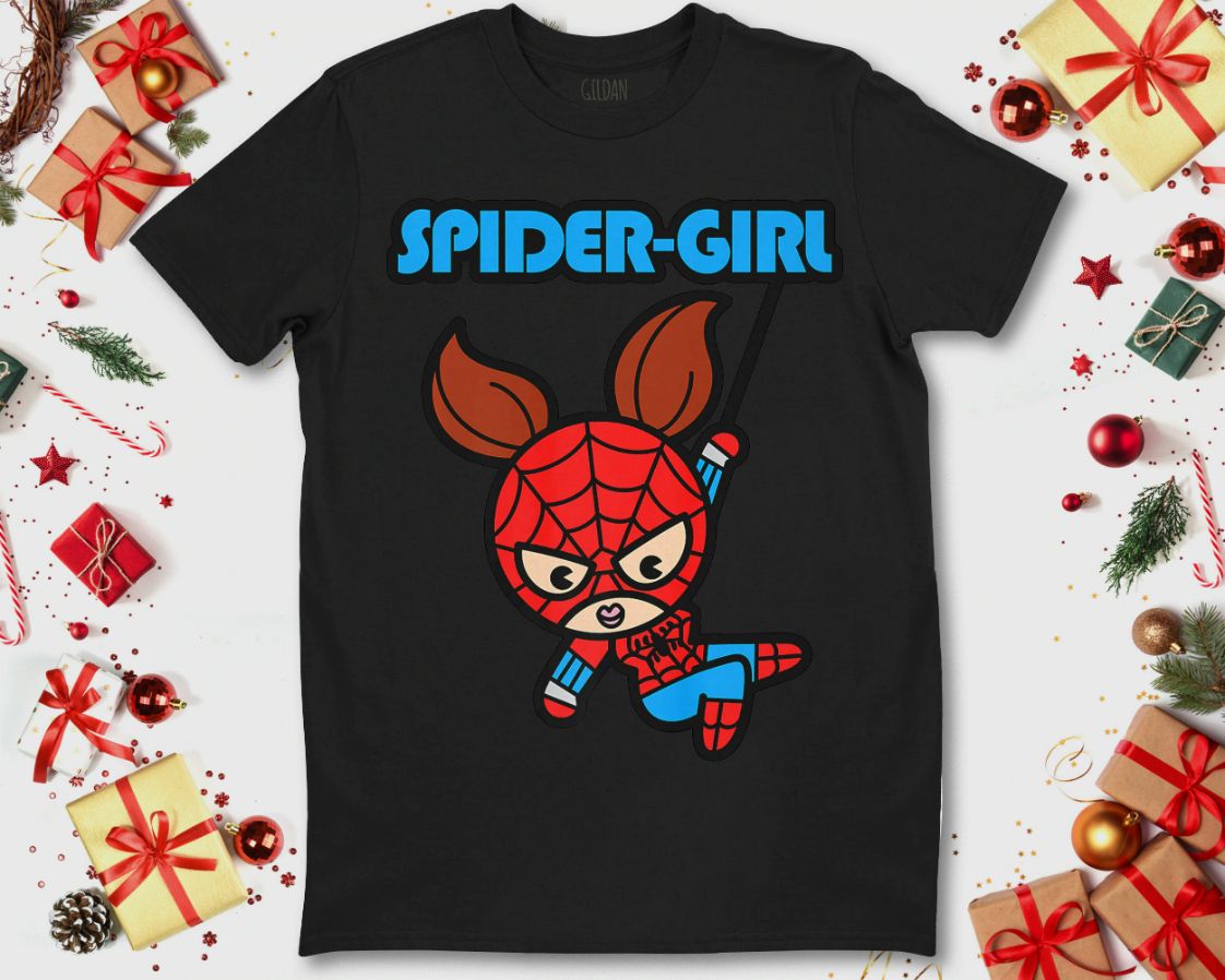 Marvel Spider-Girl Swinging Cute Kawaii Spider-man Holiday Unisex T-Shirt