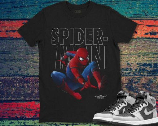 Marvel Spider-Man Homecoming Outlined Epic Jump Pose T-Shirt