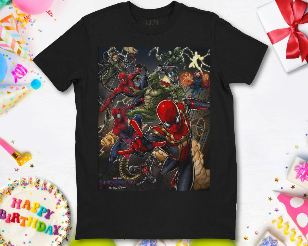 Marvel Spider-man No Way Home Scene Graphic Poster T-Shirt