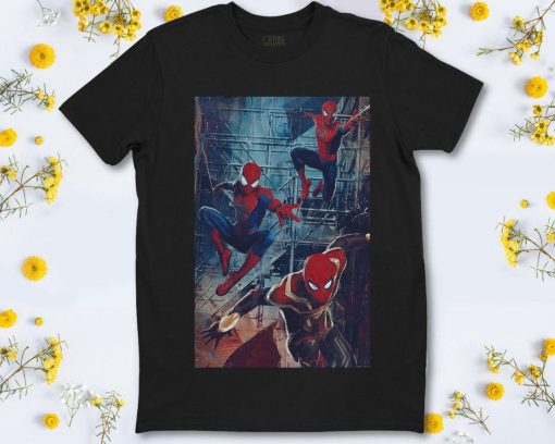 Marvel Spider-Man No Way Home Spider-Men Jump T-Shirt