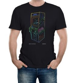 Mens 1 UP Neon Retro Arcade Machine T-Shirt