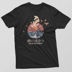 Mens Japanese Koi Carp Artistic Fish T-Shirt