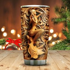 Mermaid Wooden Stainless Steel Cup