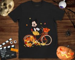 Mickey Atumn Leaves Fall Funny Disney Unisex Gift T-Shirt