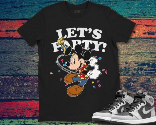 Mickey Mouse Lets Party Cute Birthday Disney Unisex Gift T-Shirt
