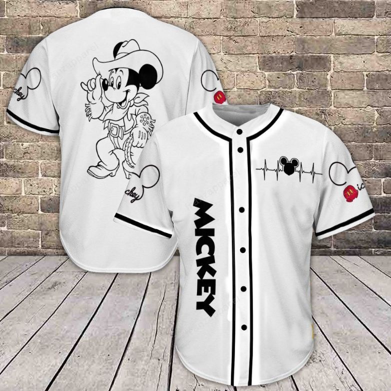 Mickey Mouse Disney Cartoon Pinstripe 3D Baseball Jersey - Bring Your  Ideas, Thoughts And Imaginations Into Reality Today
