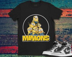 Minions Group Cute Face Minion Banana Funny Emotions Graphic Unisex Gift T-Shirt