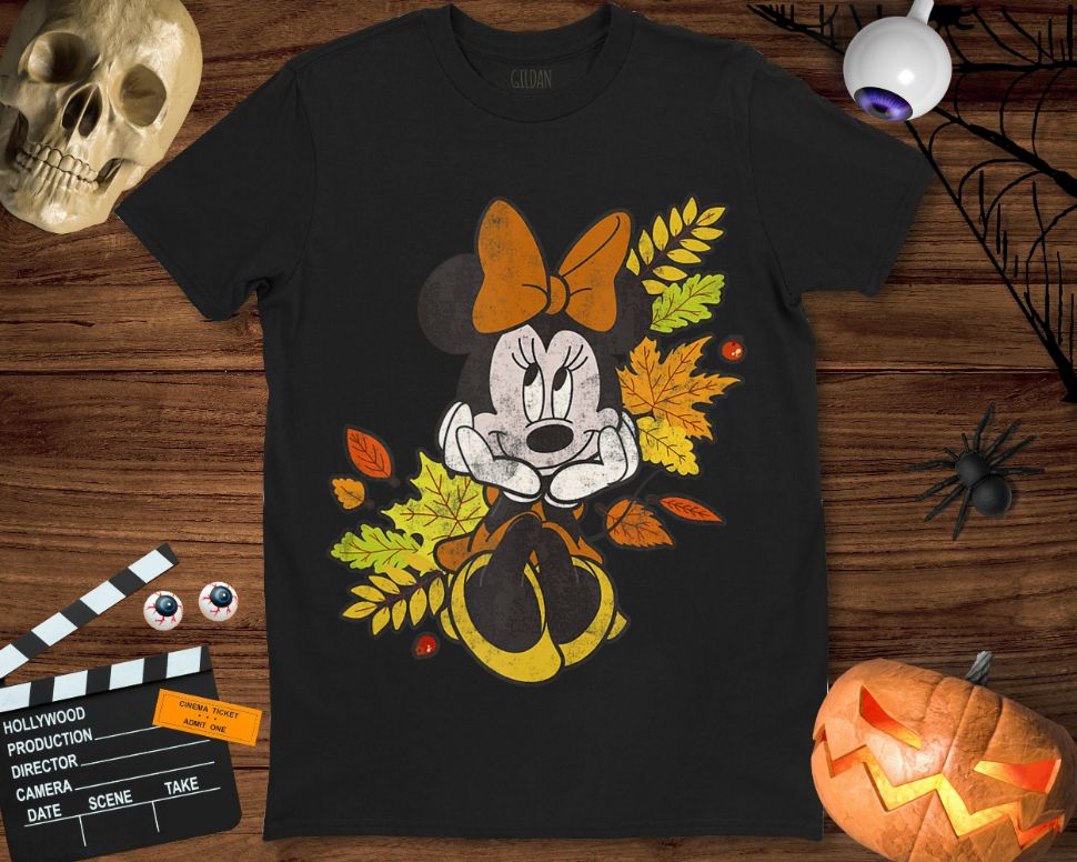 Minnie Mouse Disney Mickey And Friends Autumn Leaves Unisex Gift T-Shirt