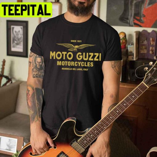 Moto Guzzi Motorcycle Vintage Retro Gold Unisex T-Shirt