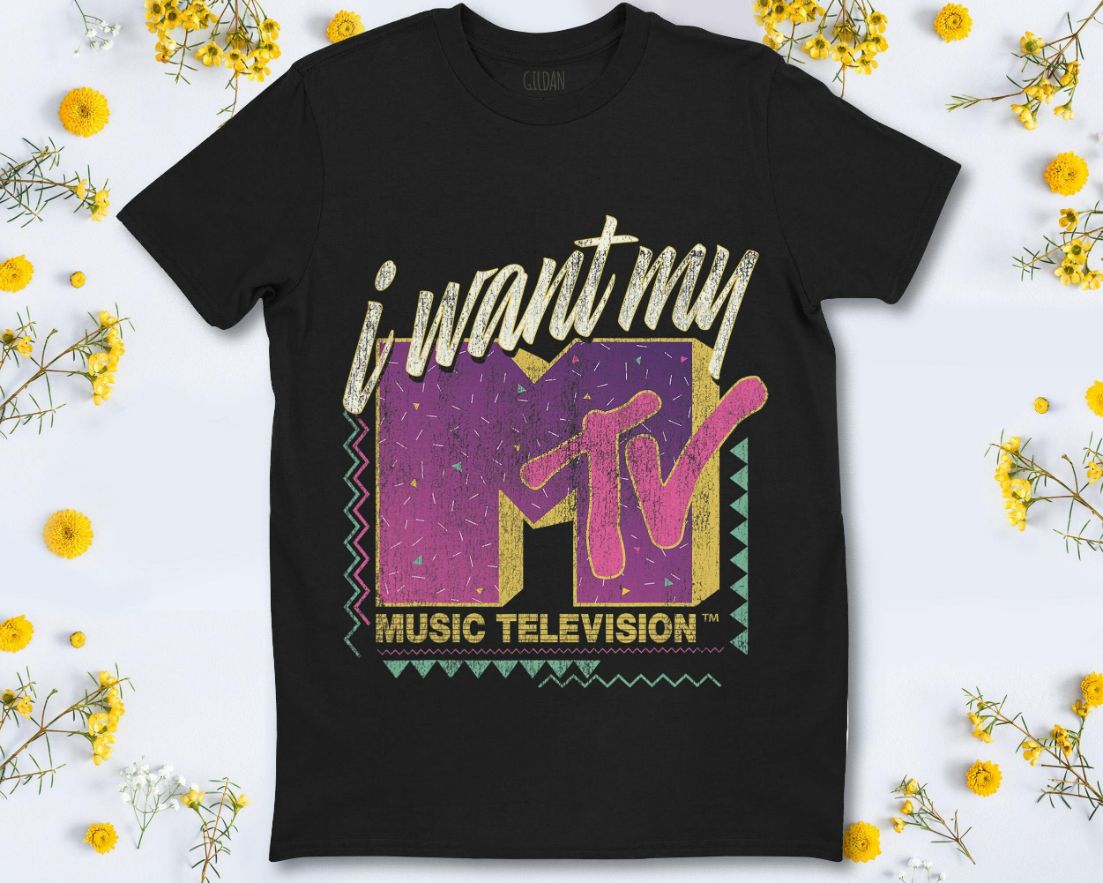 MTV I Want My MTV 90s Retro Colorful Logo Graphic Unisex T-Shirt