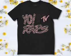 MTV Yo Raps Pink Zebra Pattern Graphic T-Shirt