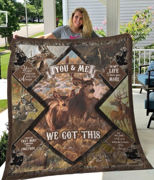 My Life I Love You More Deer In Quilt Blanket