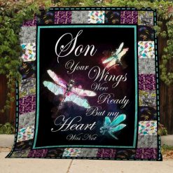 My Son In Heaven Your Wings Were Ready But My Heart Was Not Quilt Blanket