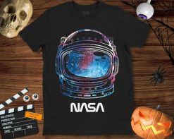 NASA Galaxy Lineart Fill Helmet Cool Graphic Unisex Gift T-Shirt