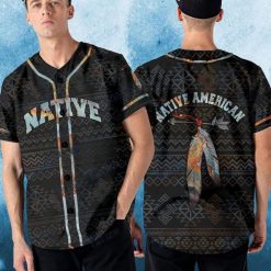 Native American Indian Feather Tribal Personalized 3d Baseball Jersey vi