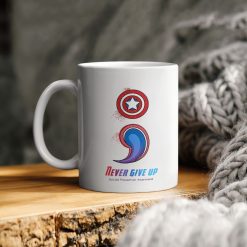 Never Give Up Suicide Prevention Awareness Captain America Ceramic Coffee Mug