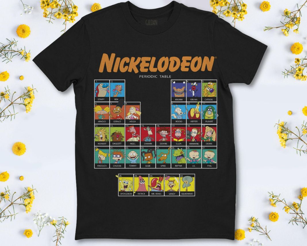 Nickelodeon Periodic Table Of Characters Graphic T-Shirt