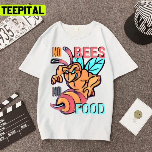 No Bees No Food Animated Art Unisex T-Shirt