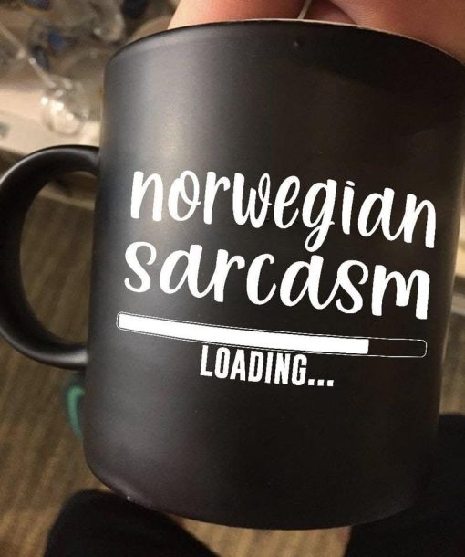 Norwegian Sarcasm Loading Premium Sublime Ceramic Coffee Mug Black