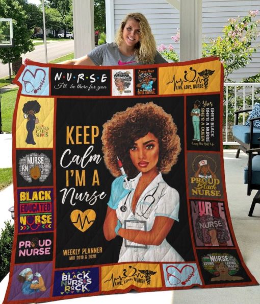 Nurse Black Educated Nurse Black Quilt Blanket