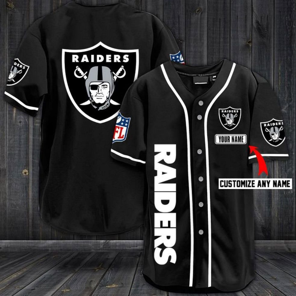 Custom Las Vegas Raiders Men's Name & Number Logo Long Sleeve T