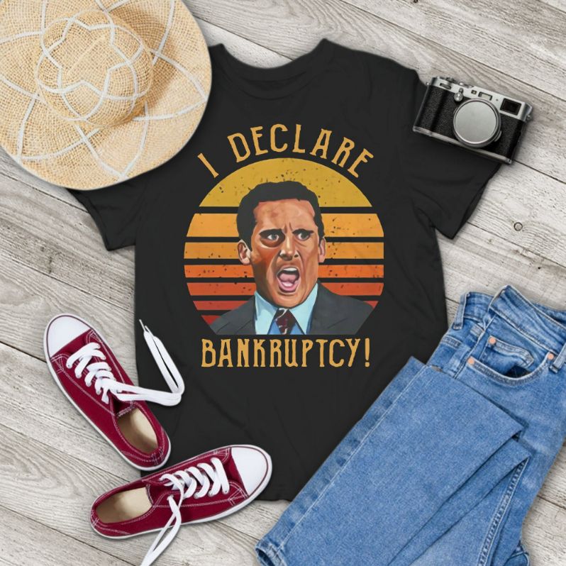 Office Michael Scott I Declare Bankruptcy Sunset Vintage T-Shirt