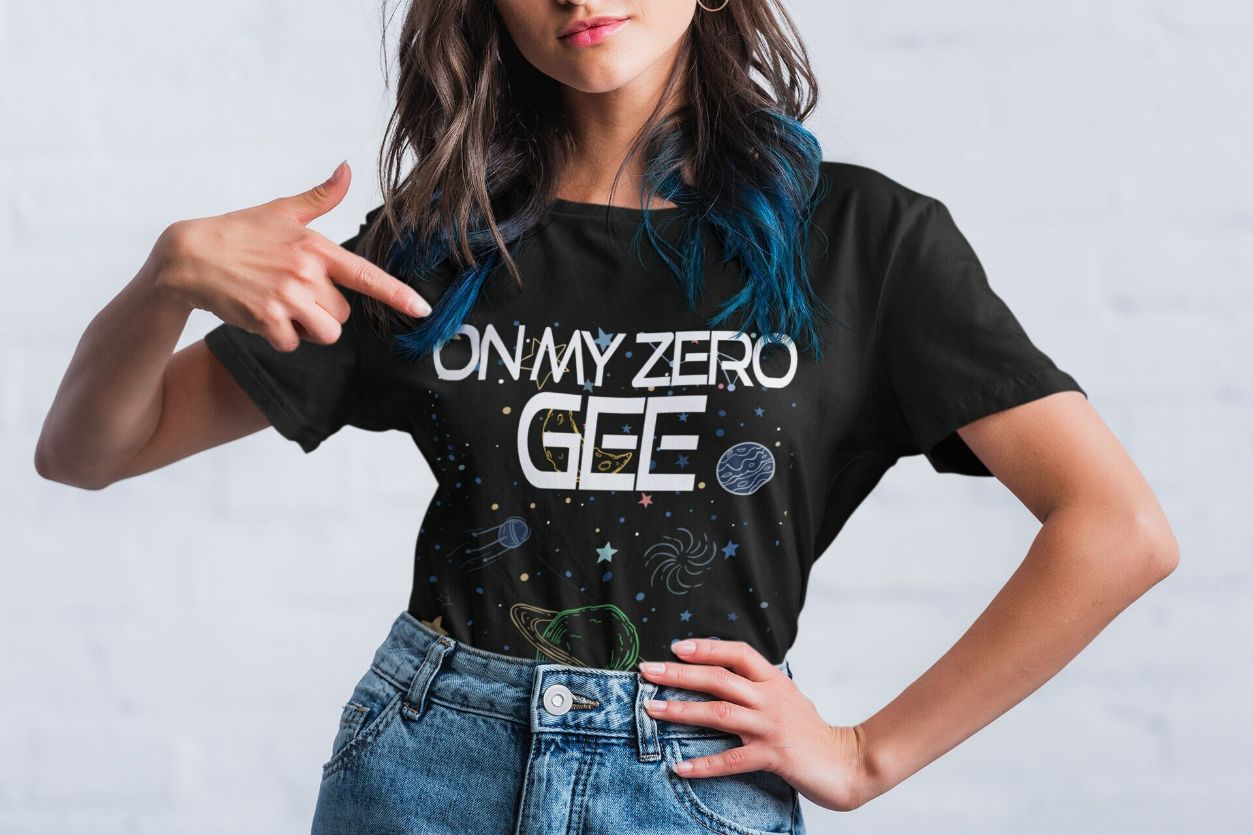 On My Zero Gee  Astronaut Space  Peace Fly T-Shirt