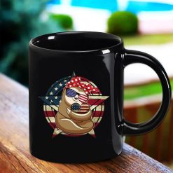 Patriotic Sloth American Flag Heart 4th Of July Happy Independent Day Premium Sublime Ceramic Coffee Mug Black