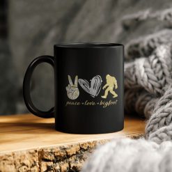 Peace Love Bigfoot Logo Ceramic Coffee Mug