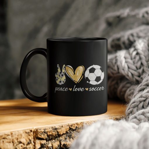 Peace Love Soccer Ceramic Coffee Mug