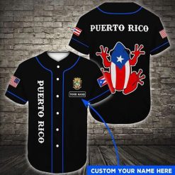 Personalized Frog Puerto Rico Taino 3d Baseball Jersey