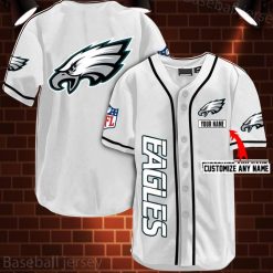 Personalized Nfl Philadelphia Eagles Logo 3d Baseball Jersey