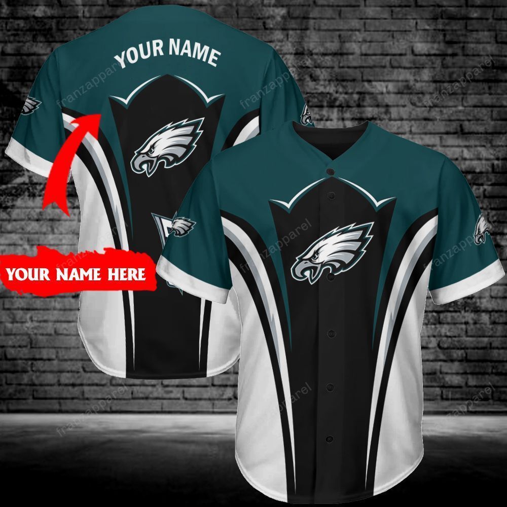 Philadelphia Eagles Custom Number And Name NFL 3D Baseball Jersey
