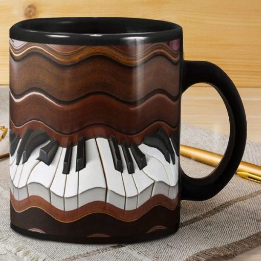 Piano Lovers Premium Sublime Ceramic Coffee Mug Black