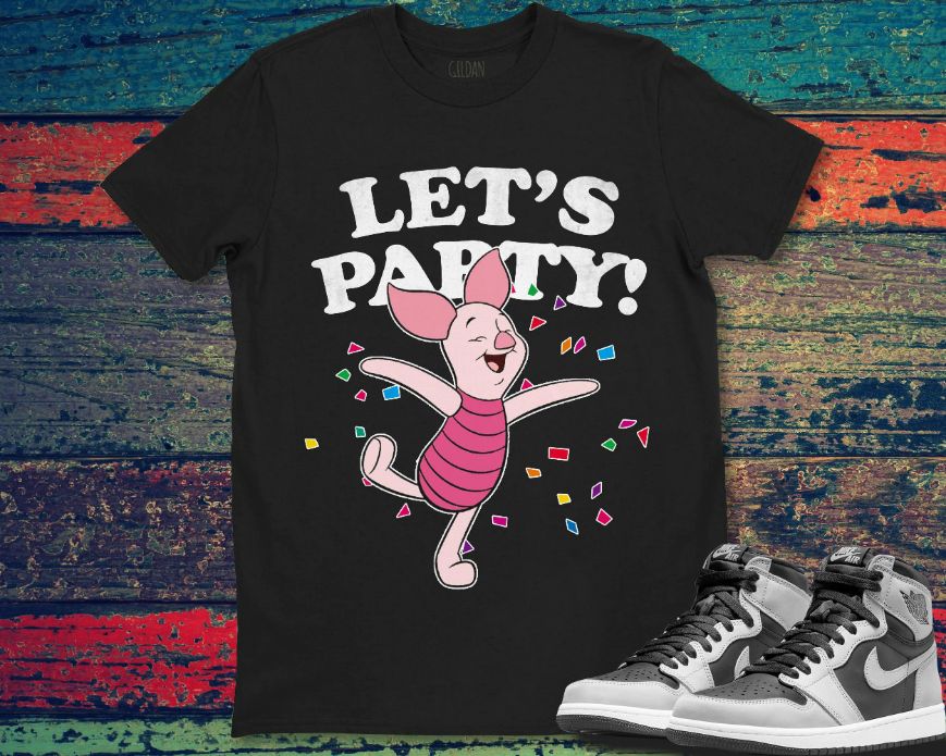 Piglet Winnie the Pooh Lets Party Birthday Unisex Gift T-Shirt
