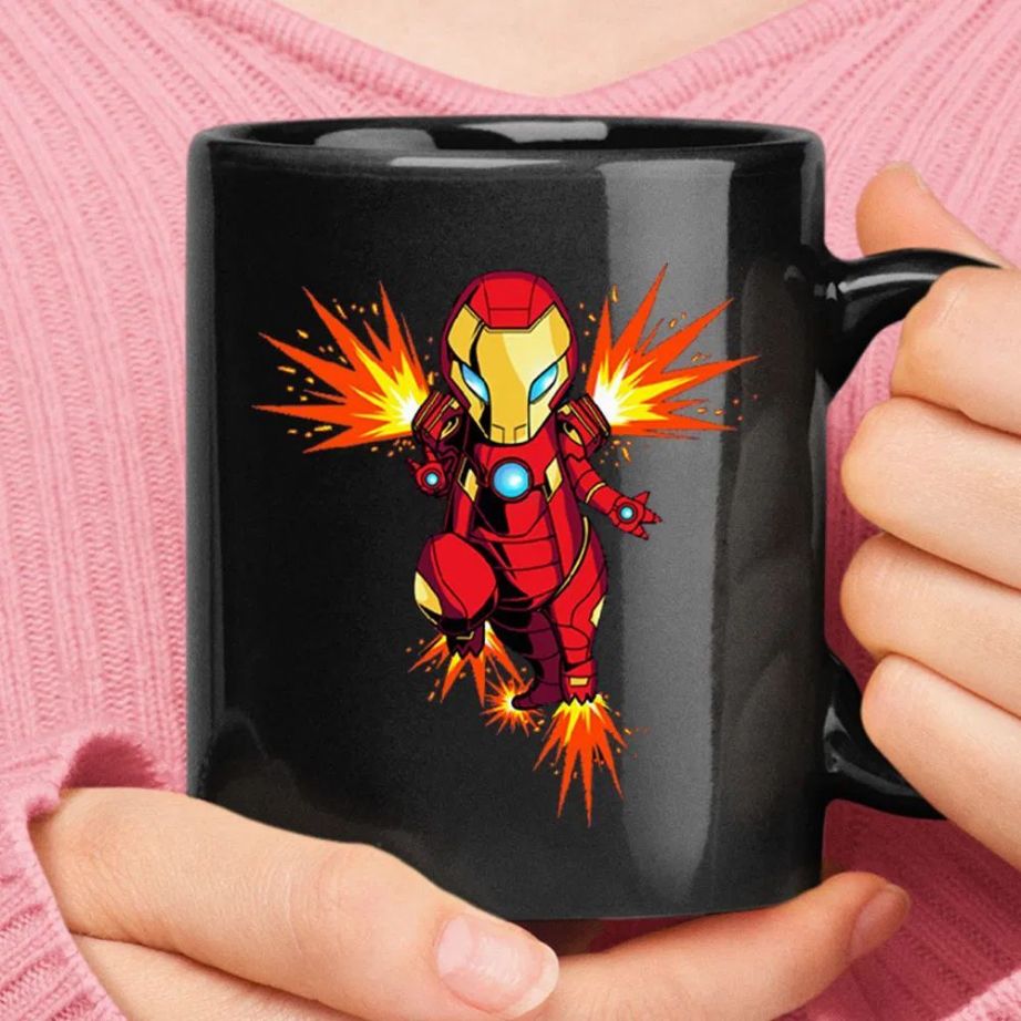 Pikachu Iron Man Pokemon Avengers Marvel Premium Sublime Ceramic Coffee Mug Black