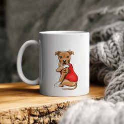 Pitbull Tattoos I Love Mom Ceramic Coffee Mug