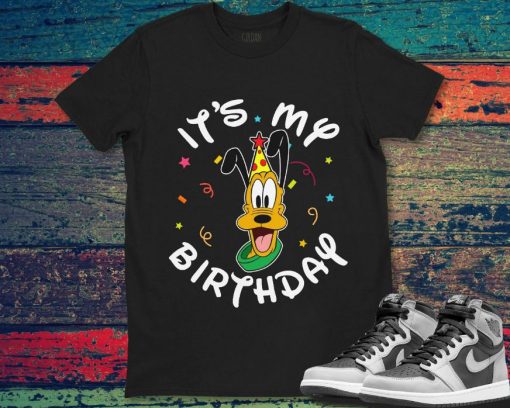 Pluto Dog Its My Birthday Dog Birthday Disney T-Shirt