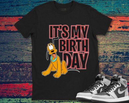 Pluto Dog Portrait Its My Birthday Disney Vintage Unisex Gift T-Shirt